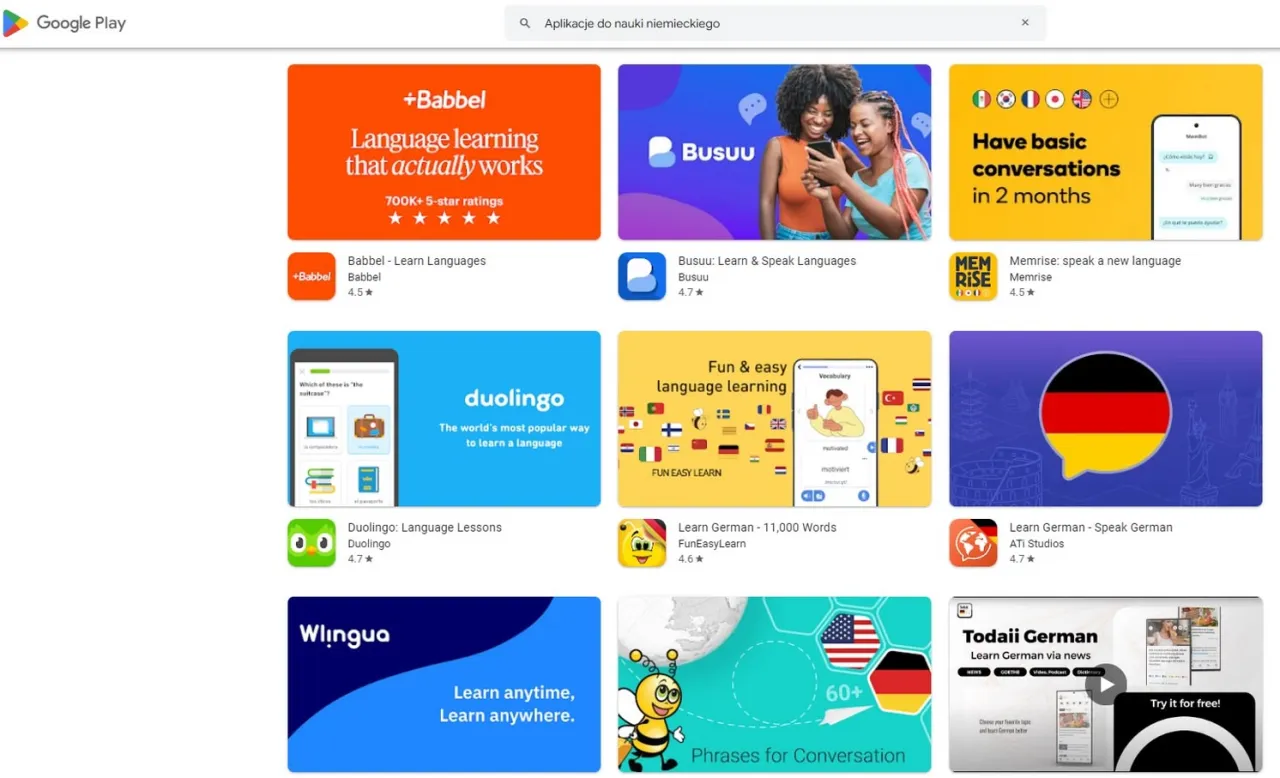 aplikacje mobilne do nauki niemieckiego, kursy online niemieckiego