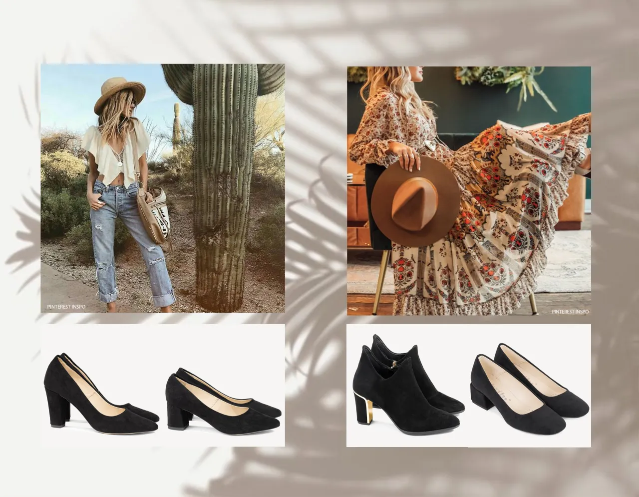 różne buty do sukienki boho na lato i jesień