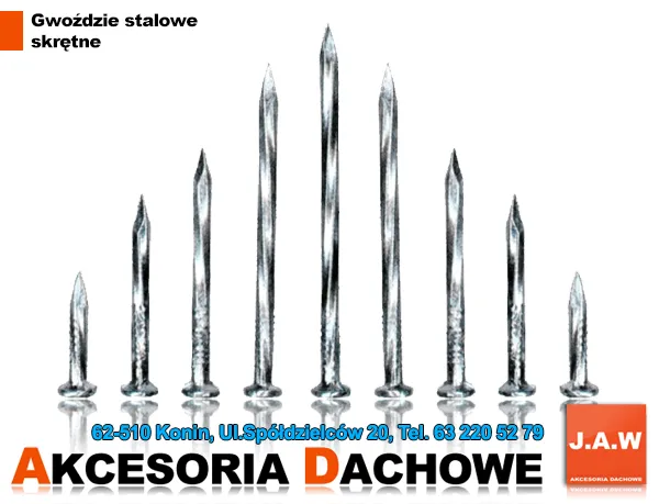 Rodzaje gwoździ konstrukcyjnych (pierścieniowe, gładkie, skrętne, ANKER)