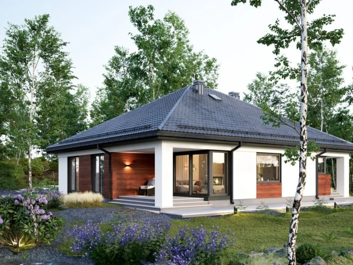 Porównanie prosty dom parterowy vs dom parterowy o skomplikowanej bryle