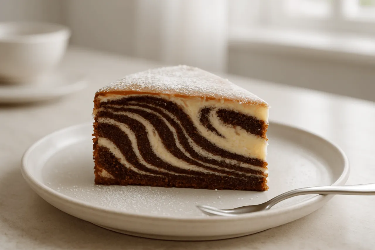 Ciasto zebra przekr&oacute;j