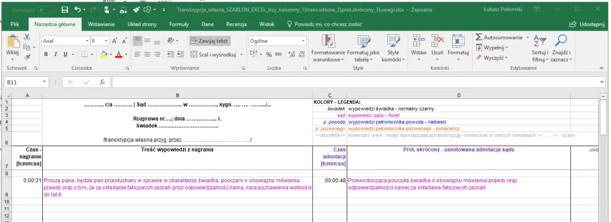 nagranie z rozprawy sądowej format pliku