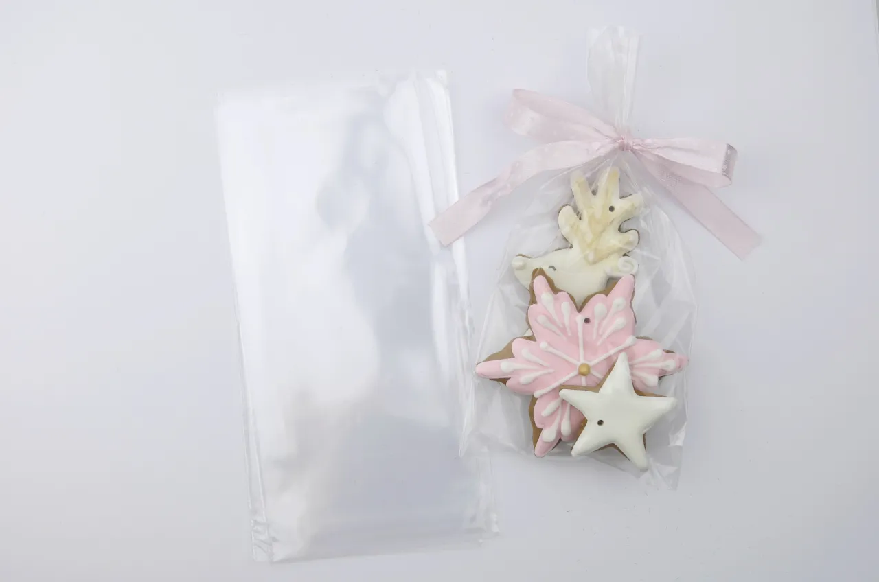 materiały do pakowania ciastek celofan wstążki