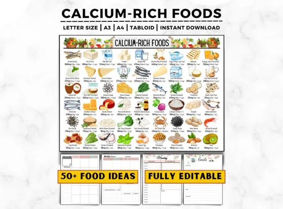 Wegańskie źr&oacute;dła wapnia infografika