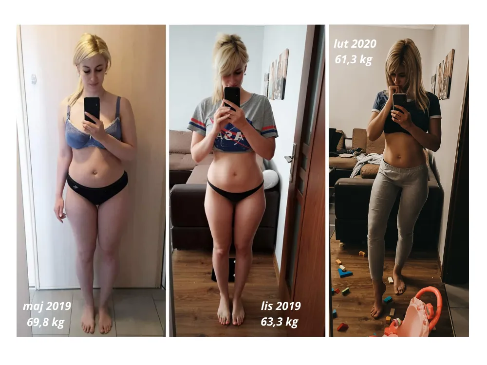 Grafika por&oacute;wnująca efekty diety z suplementacją i bez