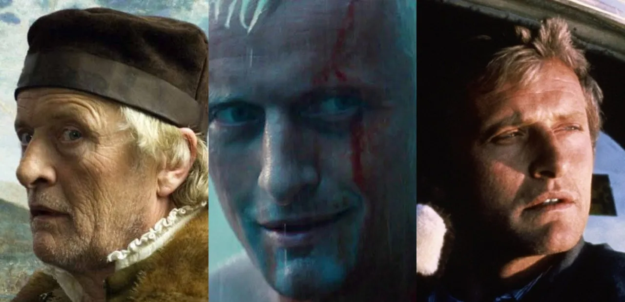Rutger Hauer w różnych rolach filmowych (kolaż)