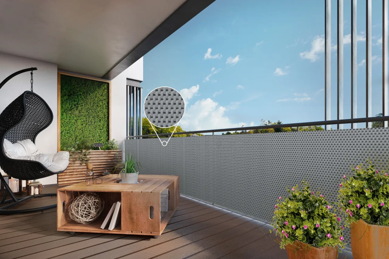 osłona balkonowa technorattan, panele kompozytowe balkon