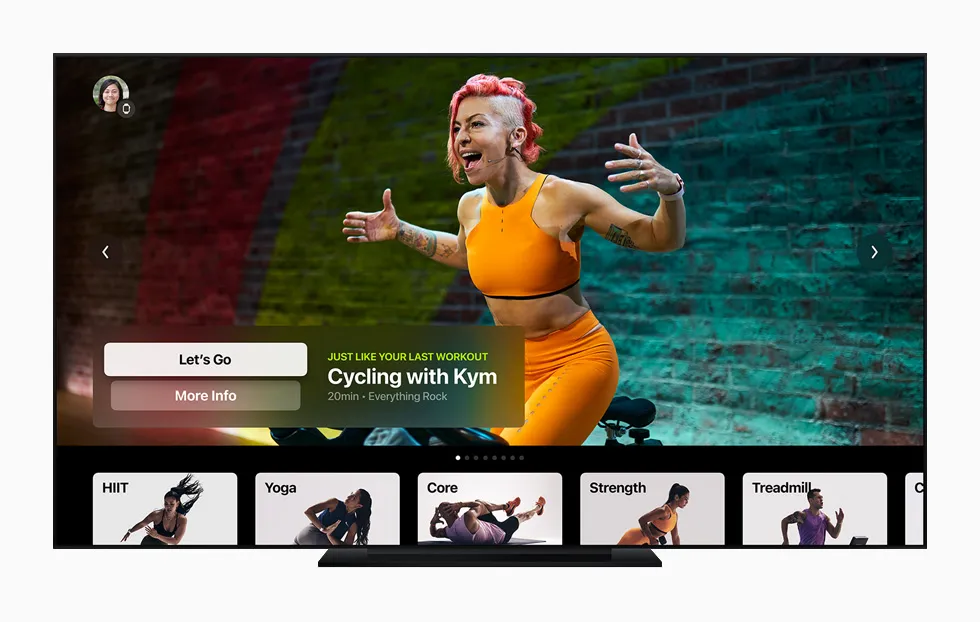 Apple TV Fitness App Interface