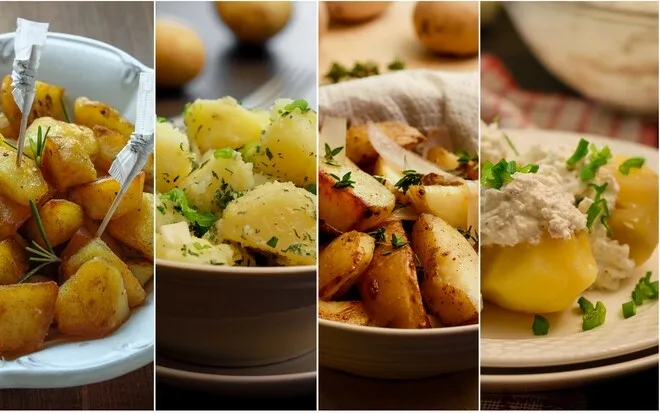 różne formy ziemniaków do ryby