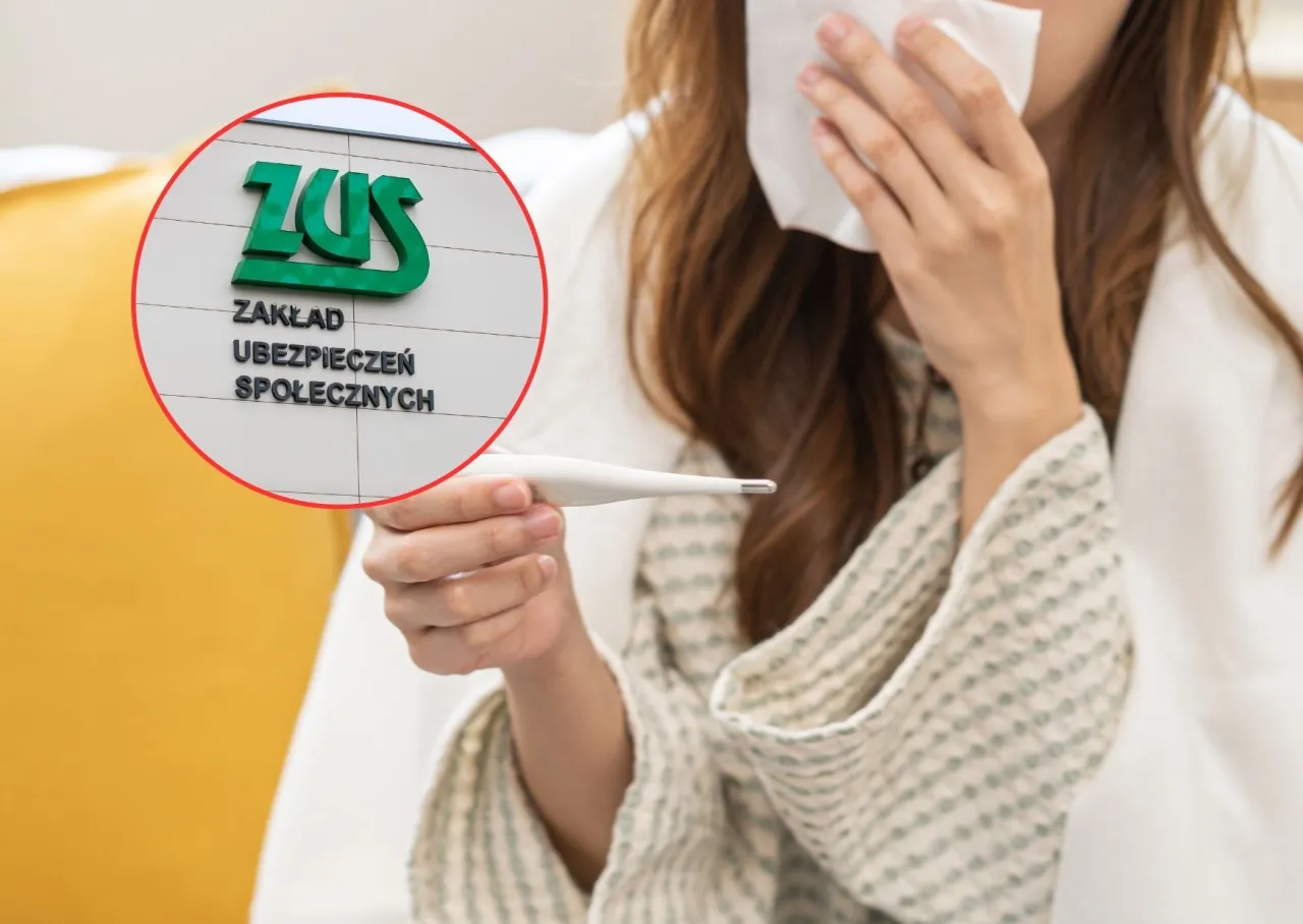 Pacjent z gorączką w domu zastanawiający się nad zwolnieniem lekarskim