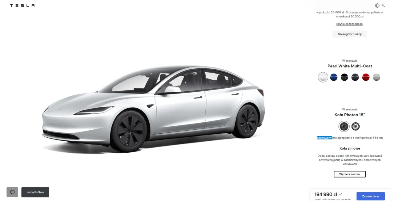 Tesla w Polsce statystyki 2026