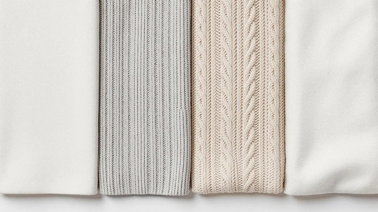 różne rodzaje dzianin na sweter