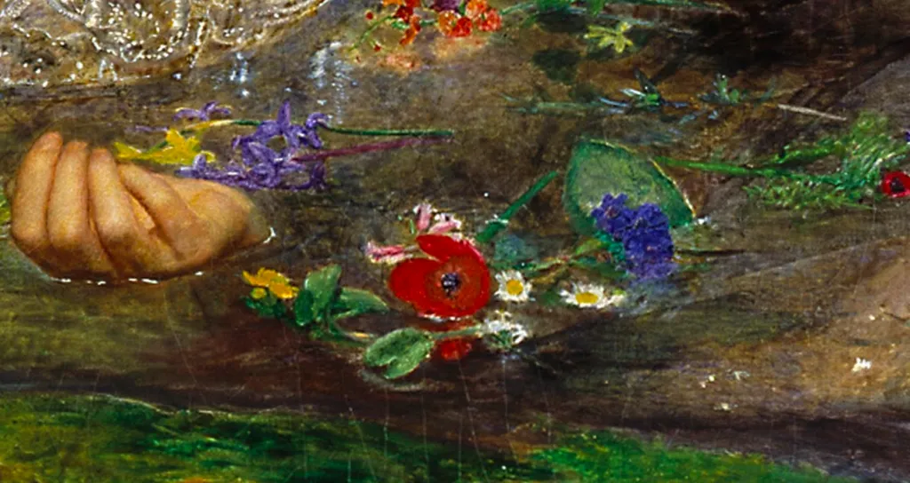 Symbolism in Pre-Raphaelite painting flowers light