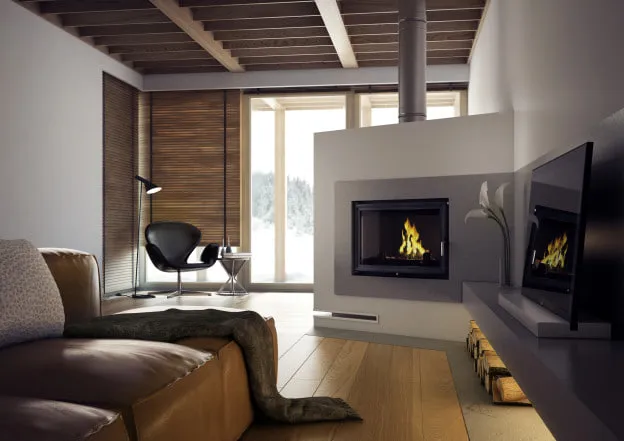 różne typy wkładów kominkowych z płaszczem wodnym