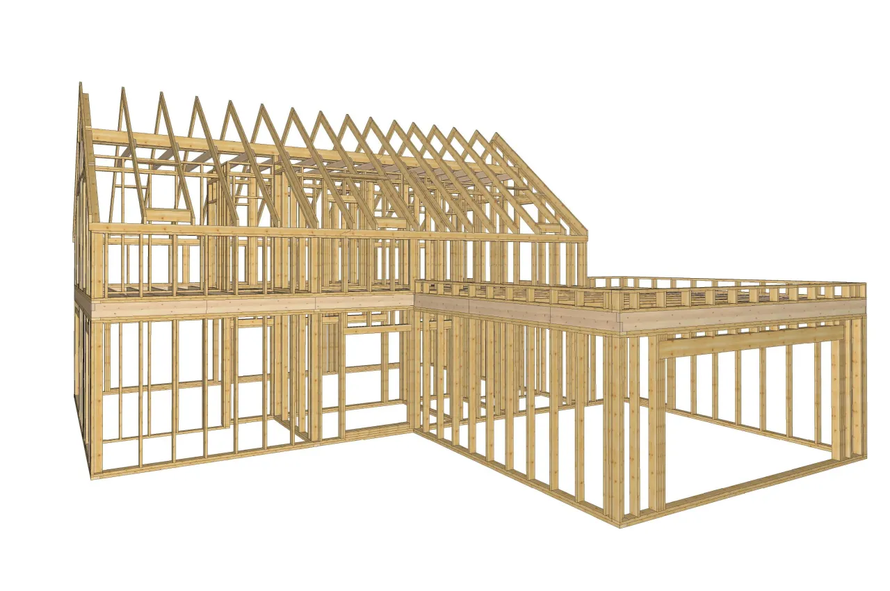 dom szkieletowy konstrukcja drewniana