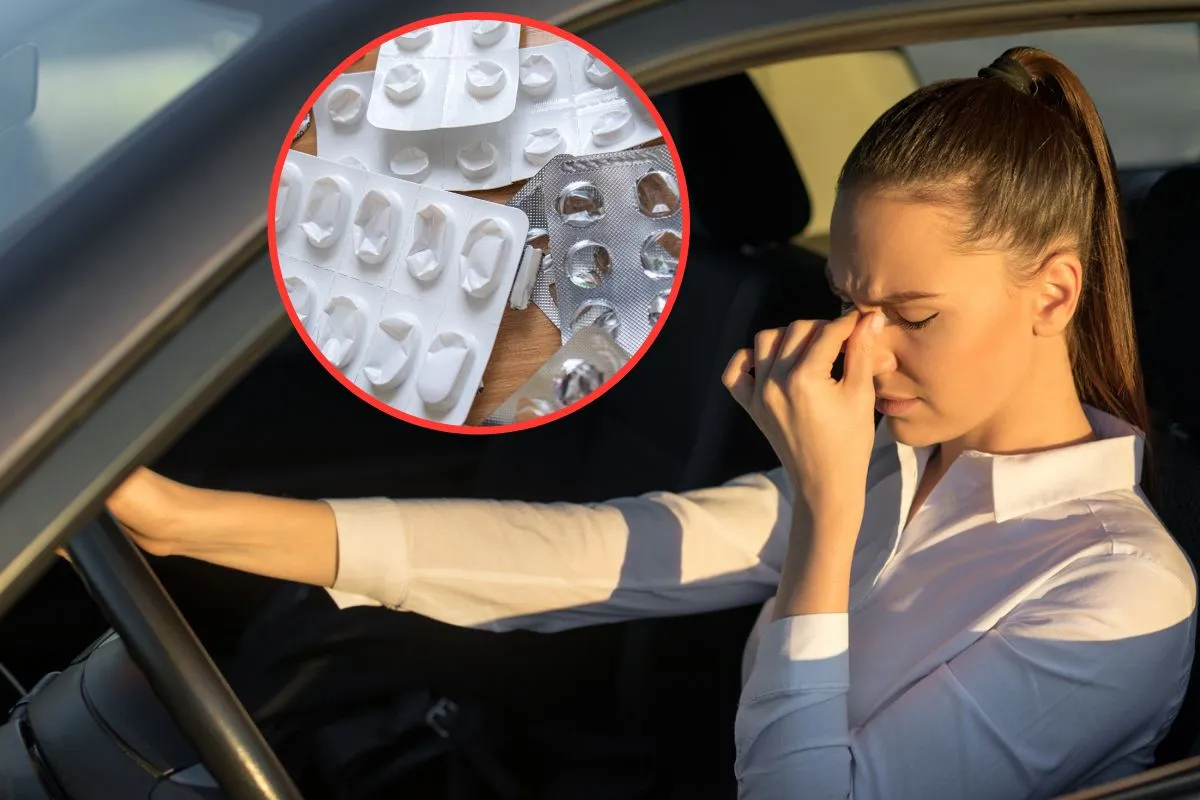 piktogram ostrzegawczy leki jazda samochodem