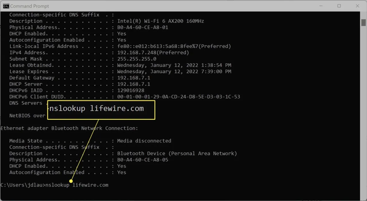 Sprawdzanie DNS Windows ipconfig
