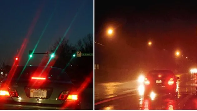 obraz widziany przez astygmatyka vs zdrowe oko