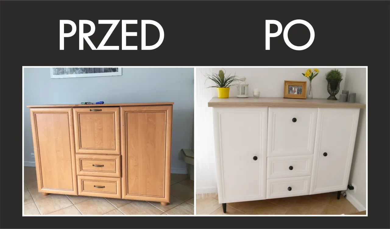odnowione meble DIY przed i po