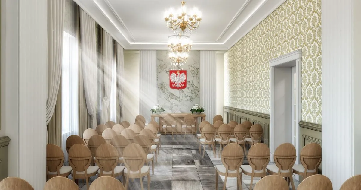 Urząd Stanu Cywilnego wnętrze, sala ślubów USC