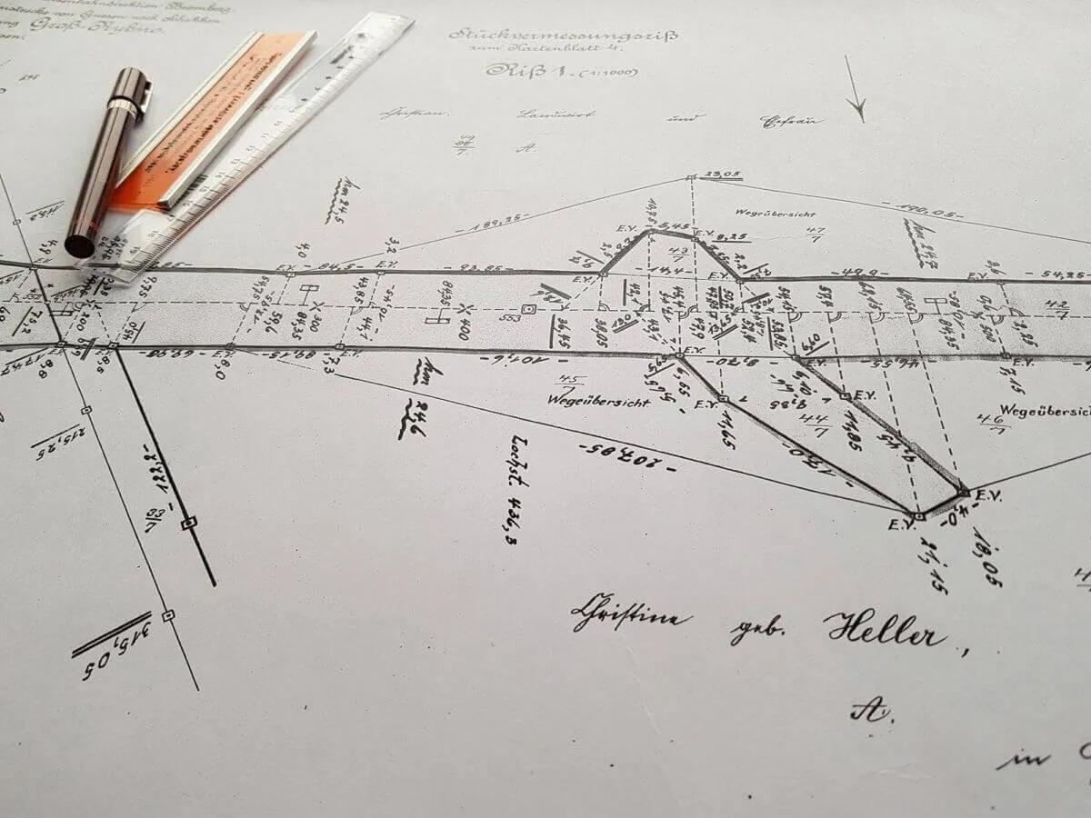dokumentacja geodezyjna i pieczęć urzędowa