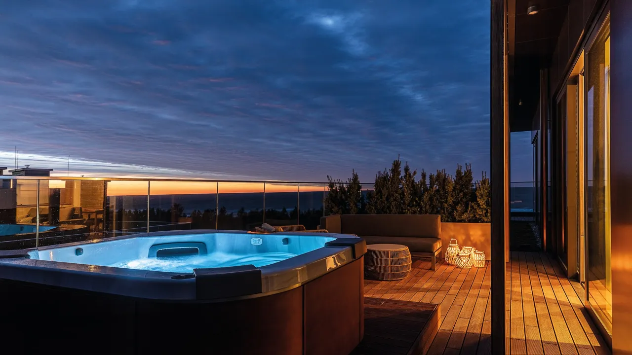 Pokój hotelowy z widokiem na morze i jacuzzi