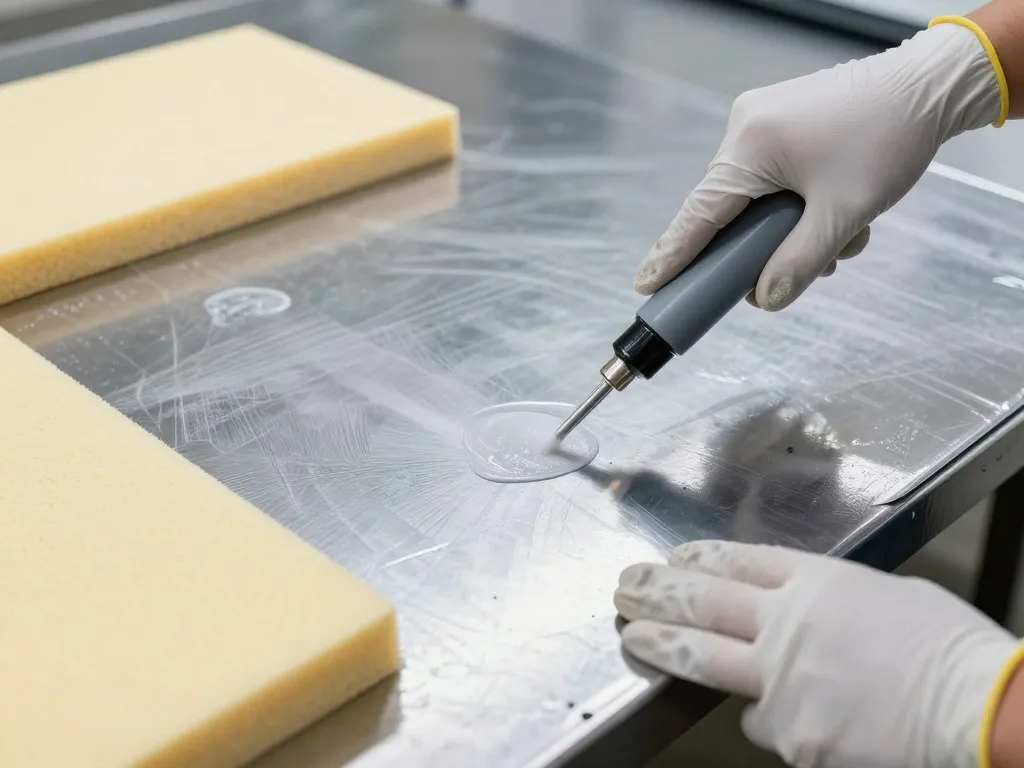 przygotowanie blachy do klejenia styropianu