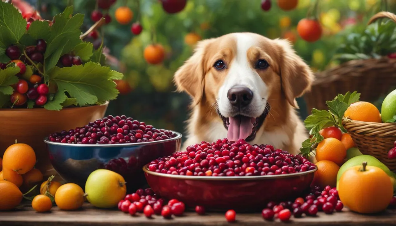 pies jedzący żurawinę bezpiecznie