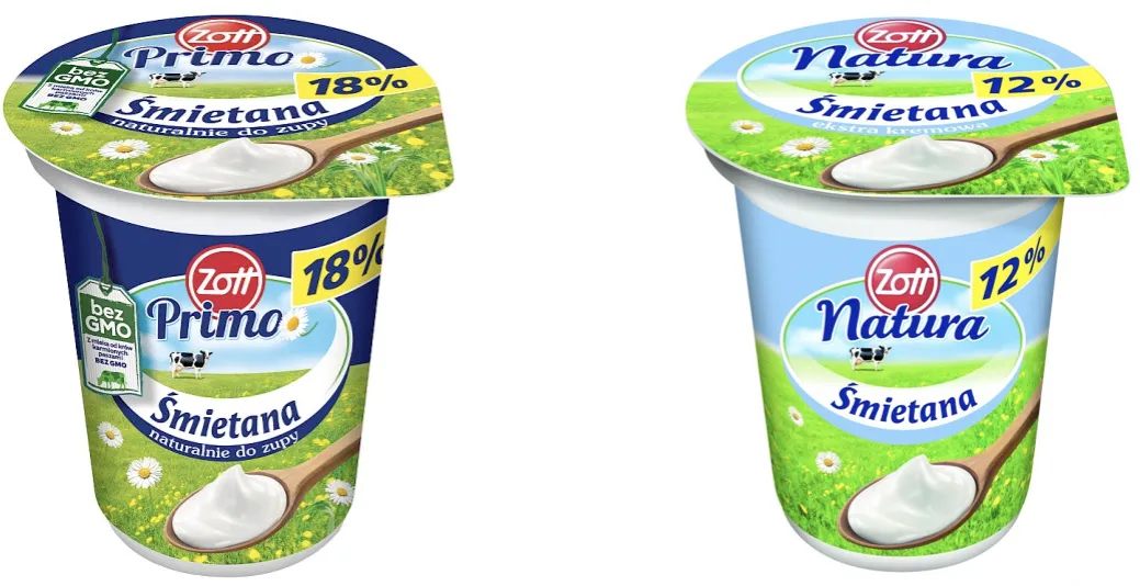 r&oacute;żne rodzaje śmietany do zupy 18% 30% słodka kwaśna