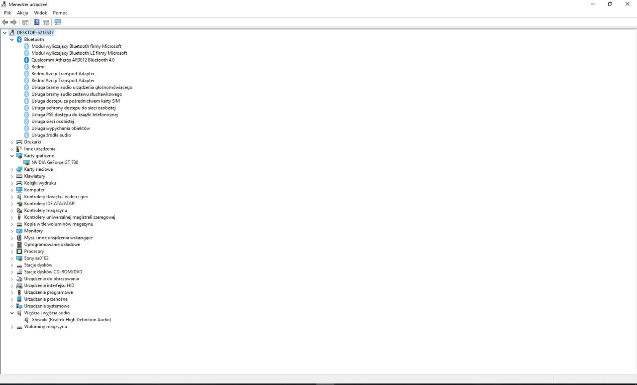 Sterowniki Bluetooth Windows menedżer urządzeń