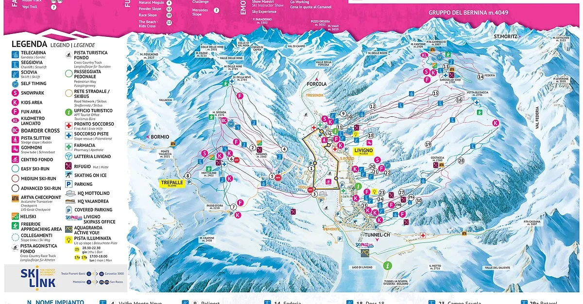 Mapa tras do Livigno z Polski