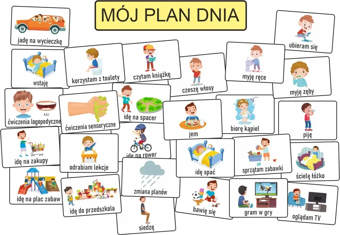 dziecko z adhd plan dnia rutyna wizualny harmonogram