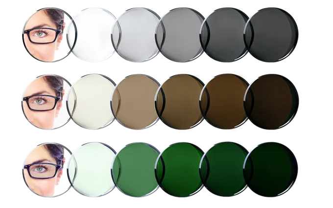 soczewka fotochromowa zmiana koloru