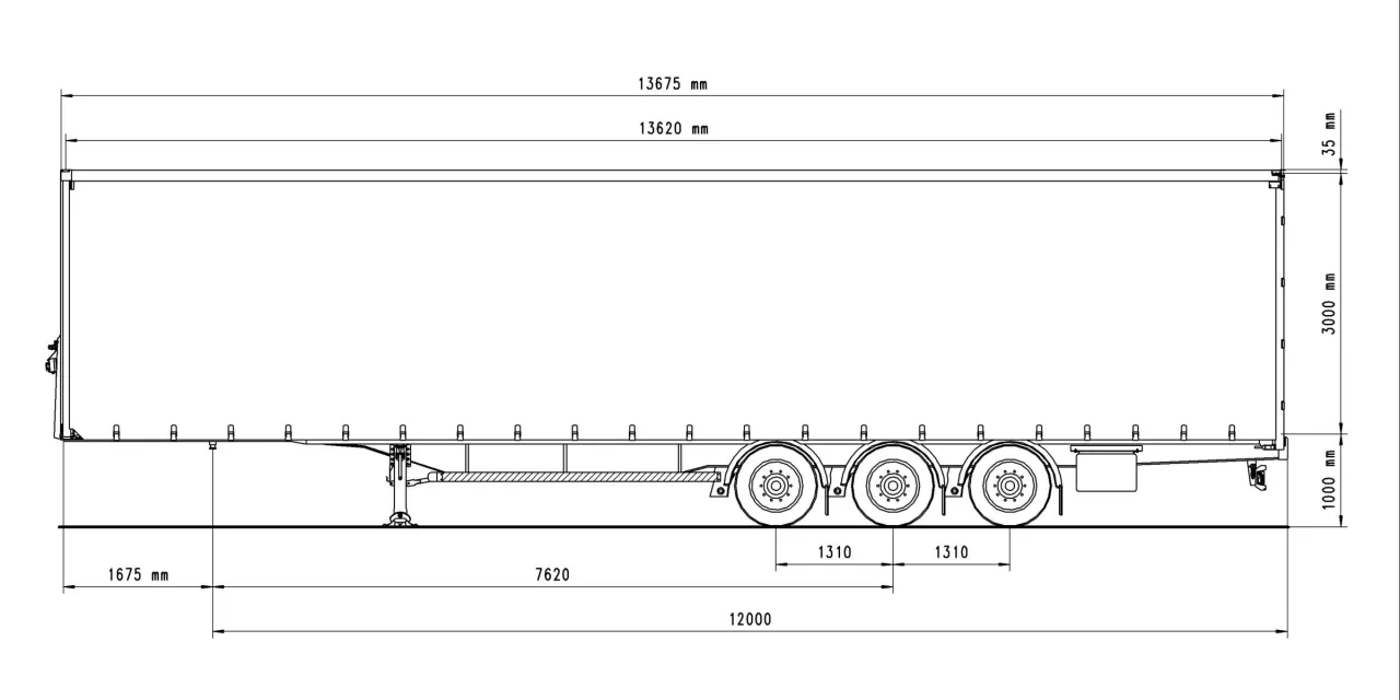 naczepa mega wymiary ładowność