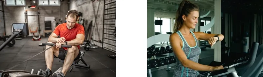 Osoba ćwicząca CrossFit z monitorem tętna