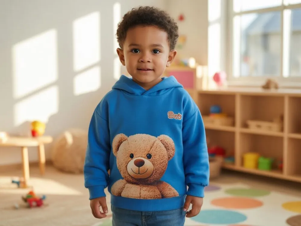 dziecko mierzące bluzę w sklepie