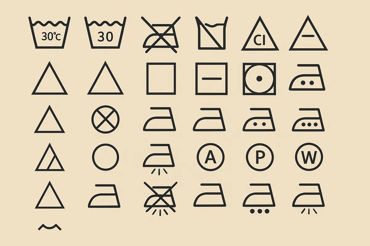 metka prania pokrowca na materac symbole