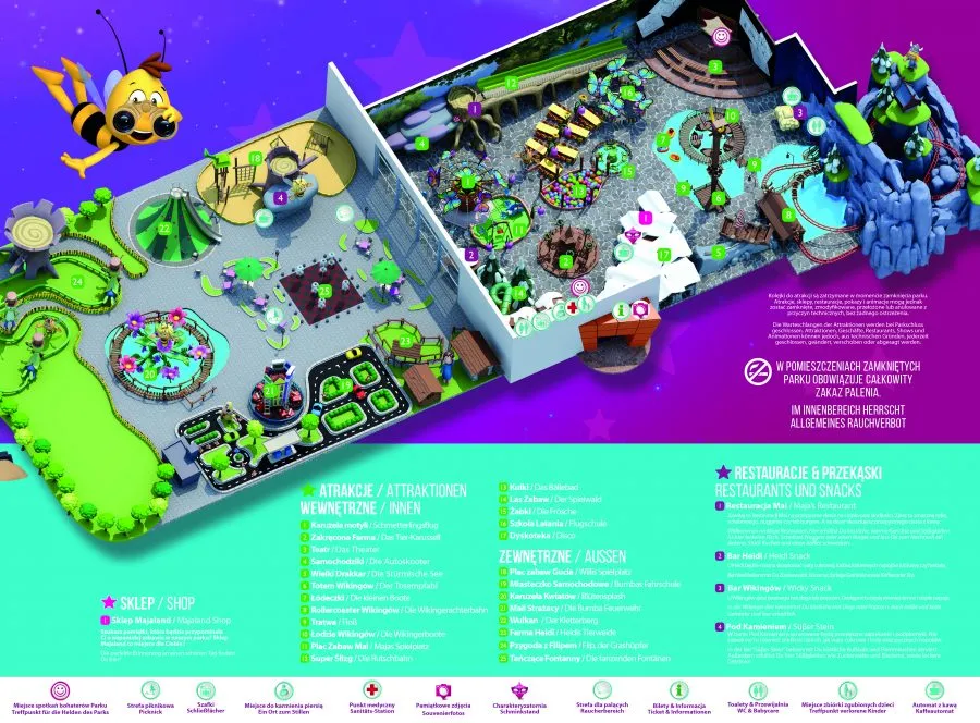 Mapa atrakcji Majaland Warszawa