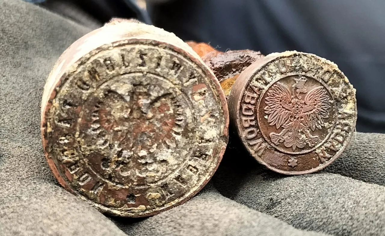 Artefakty archeologiczne monety pieczęcie