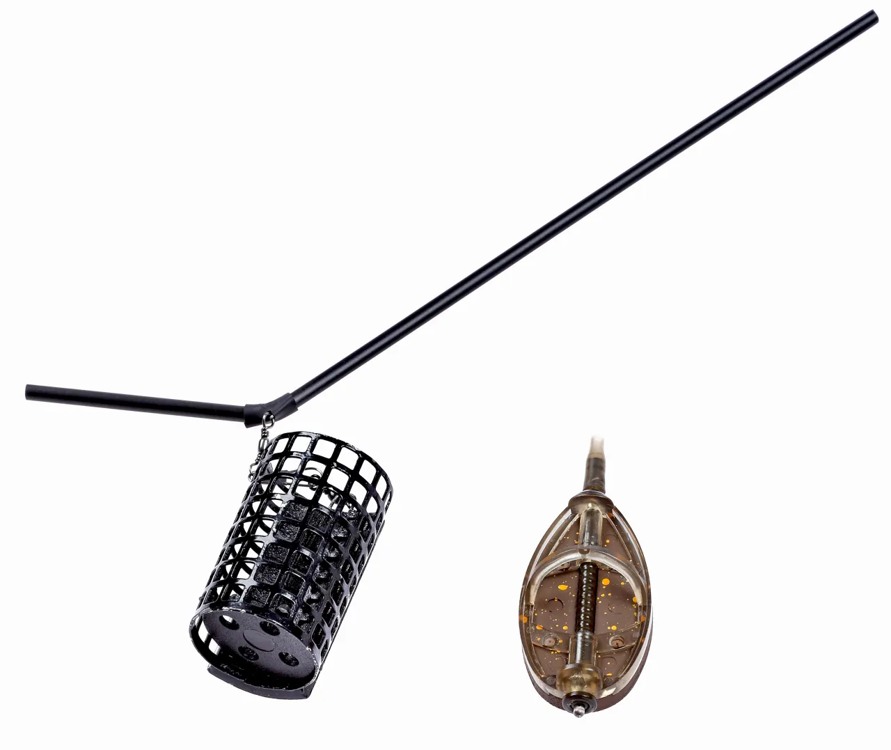 wędka feeder i koszyk zanętowy