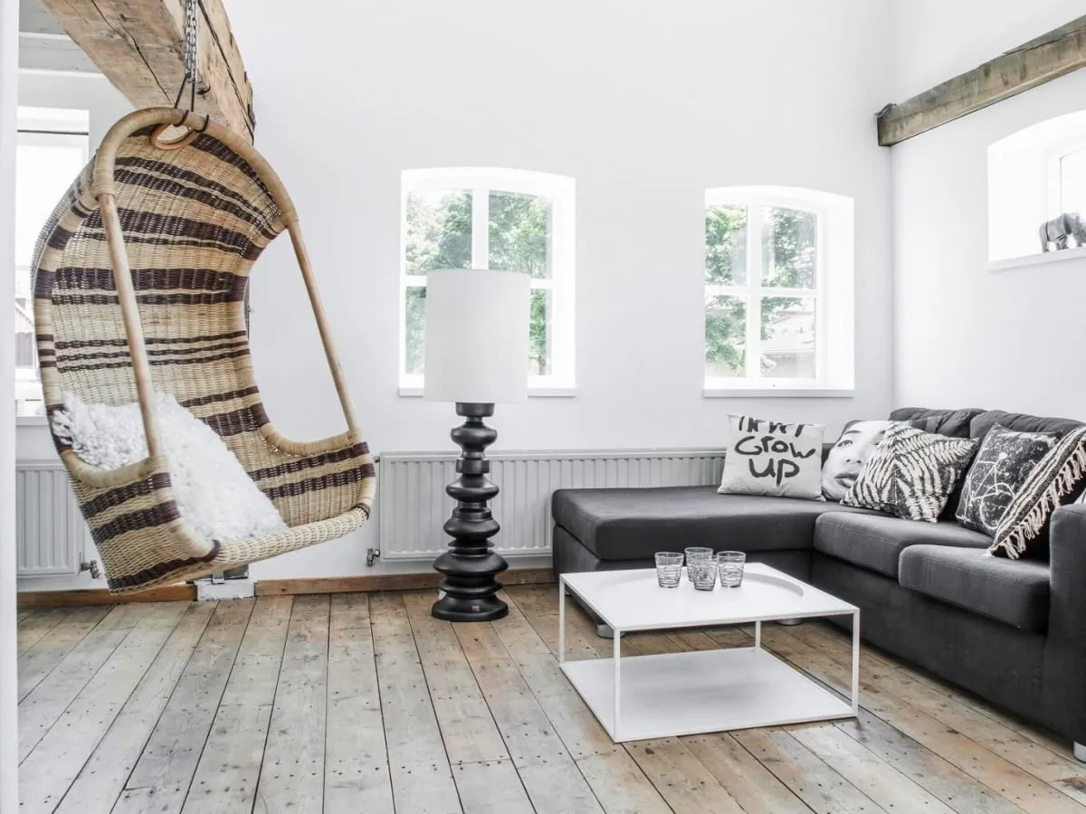 Inspiracje wąski salon styl skandynawski