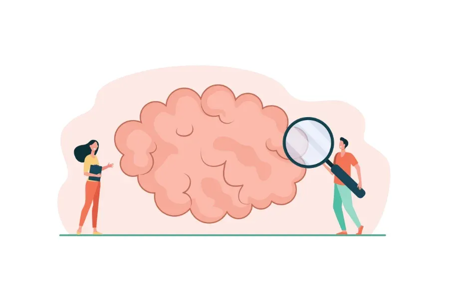 osoba zmagająca się z natrętnymi myślami symbolicznie