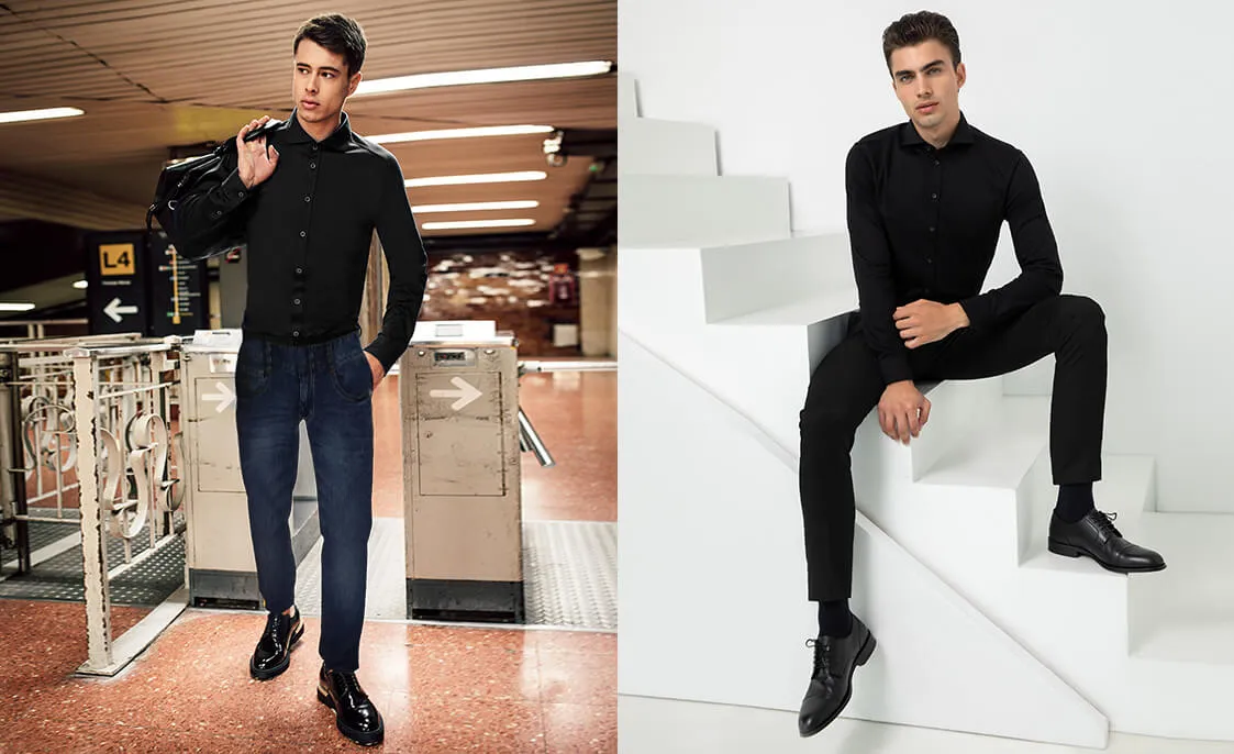 czarna koszula stylizacje uniwersalne