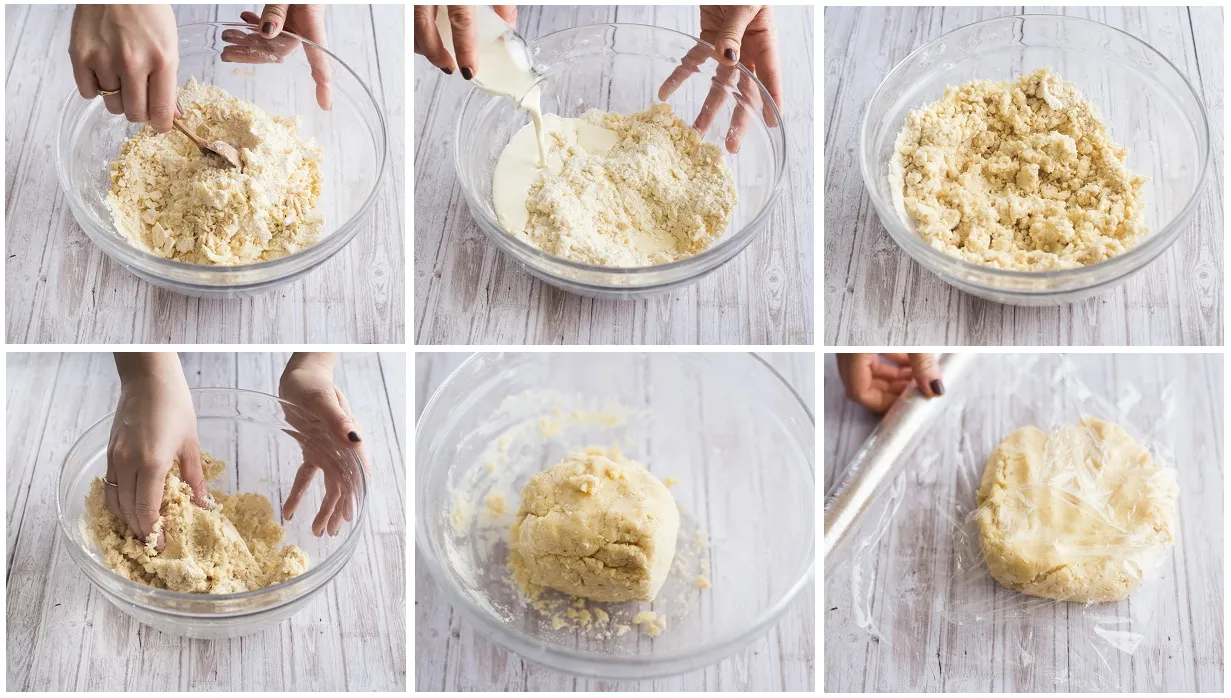 kruche ciasto składniki na stolnicy