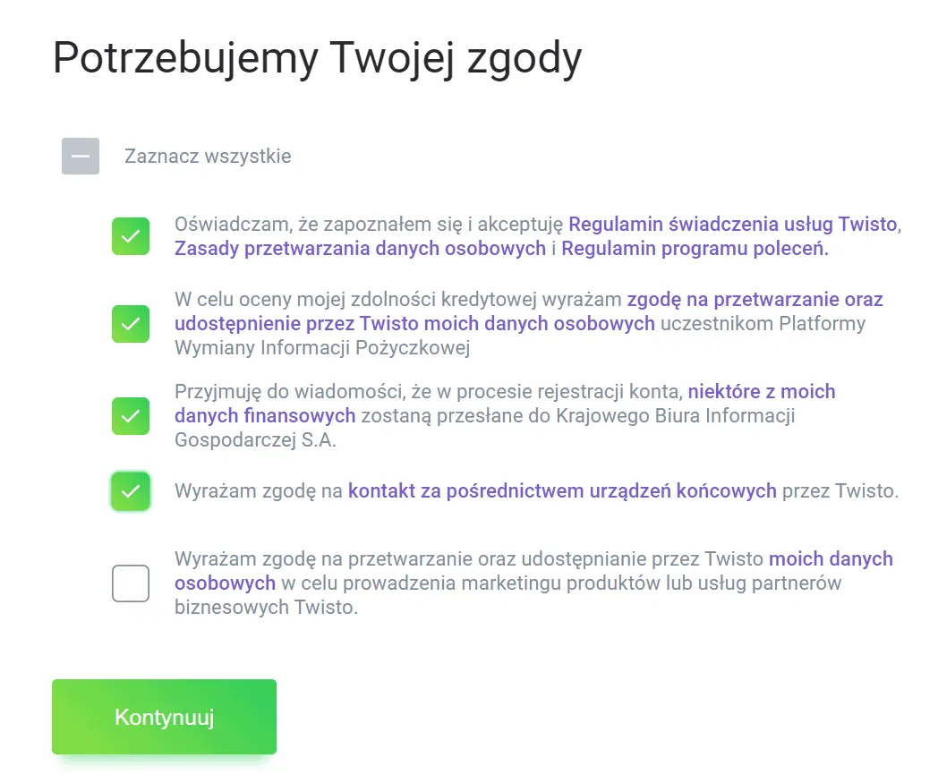 Twisto proces wnioskowania