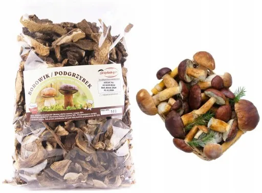 różne suszone grzyby borowiki podgrzybki