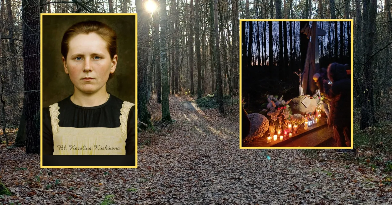 Karolina K&oacute;zk&oacute;wna miejsce męczeństwa las