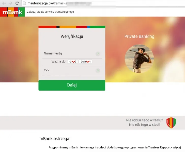 Zdjęcie Zablokowany dostęp do serwisu transakcyjnego mBank - poznaj przyczyny