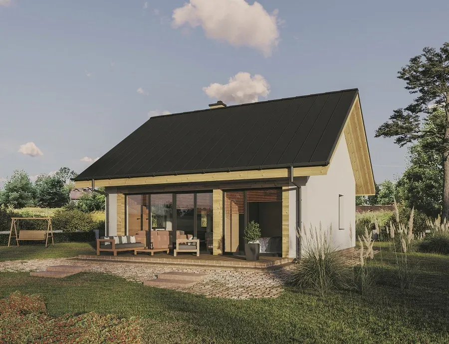 Zdjęcie Tani projekt domu z poddaszem do 70 m2 z kolekcji Muratora