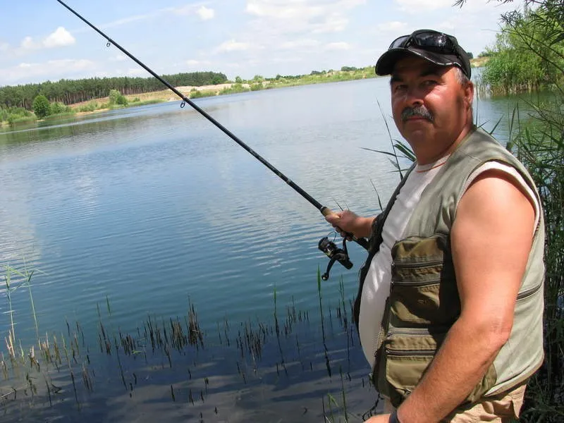Wędkarz nad Jeziorem Granicznym Lubuskie
